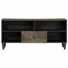 VidaXL Meuble TV noir 100x33x46 cm bois massif de manguier, banc TV, meuble télé, meuble multimédia, buffet TV, meuble hifi, 4017808