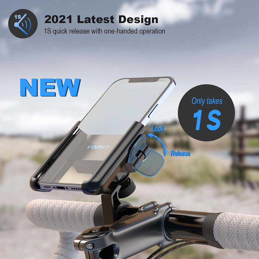 Upgraded Bike Phone Mount 360° Rotatable Universal Bicycle Motorcycle Scooter Bike Accessories Handlebar Phone Clip Holder For Any Smartphones