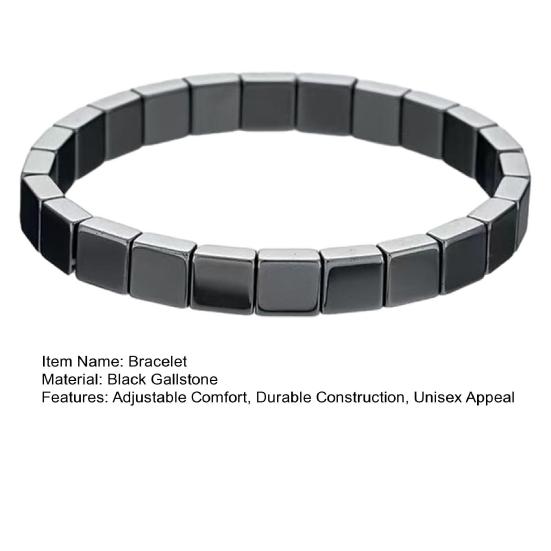 Herren Armband Verstellbar Schwarzer Gallenstein Armband Glatte Oberfläche Dehnbares Armband Schmuckzubehör