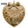 Seasonal Home Holiday Ornaments Heart Shape Christmas Ornament, Sunflower/Lavender/Wildflower Garden Acrylic Hanging Decoration, for Party Xmas