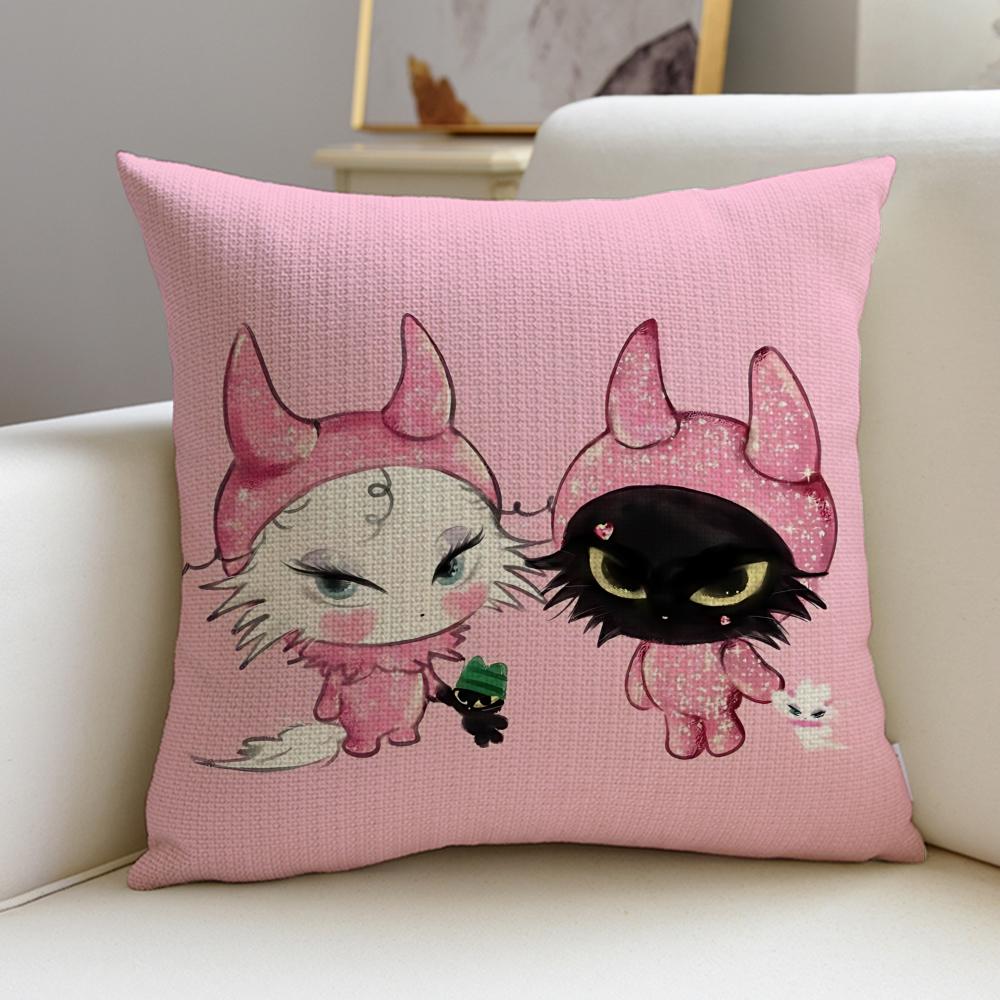 Lovely PPink KittenS Cushion Cover Pcs Linen Throw Pillow Covers x x Modern Home Decor