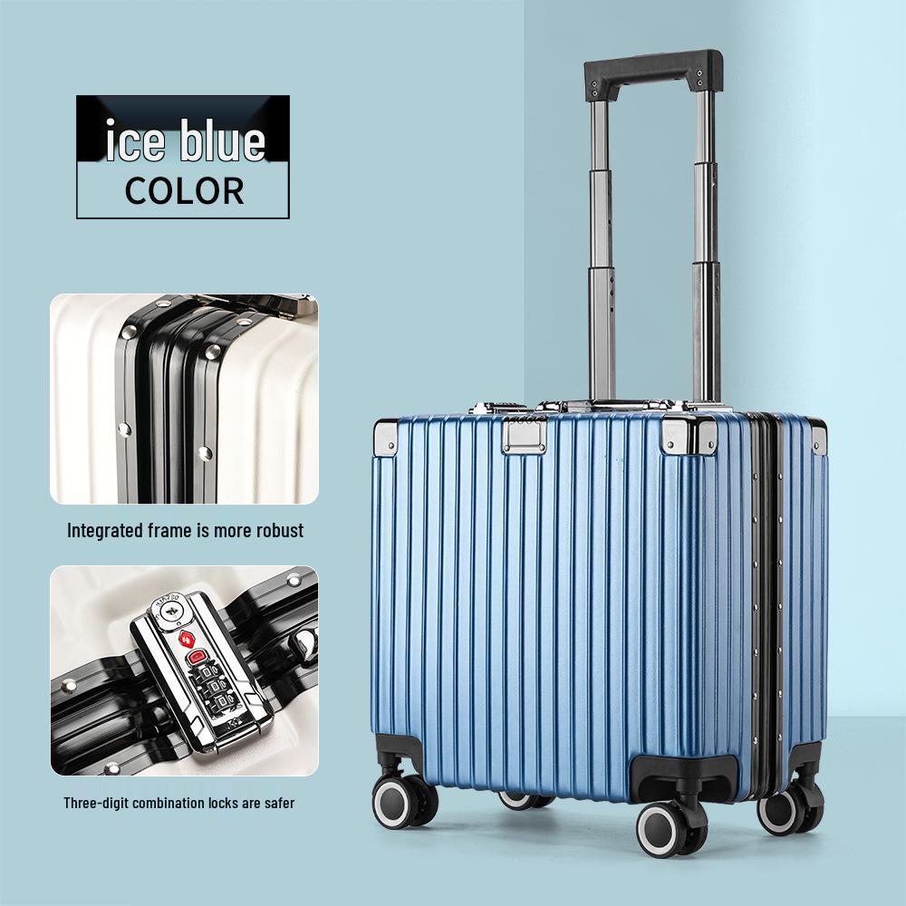 Lightweight 18-Inch Aluminum Carry-On Trolley with Quiet Wheels, Sturdy and Durable