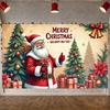 New Year Banner Christmas Tree Design Christmas Backdrop Xmas Display Santa Claus Theme Festive Display For Festive Event Home