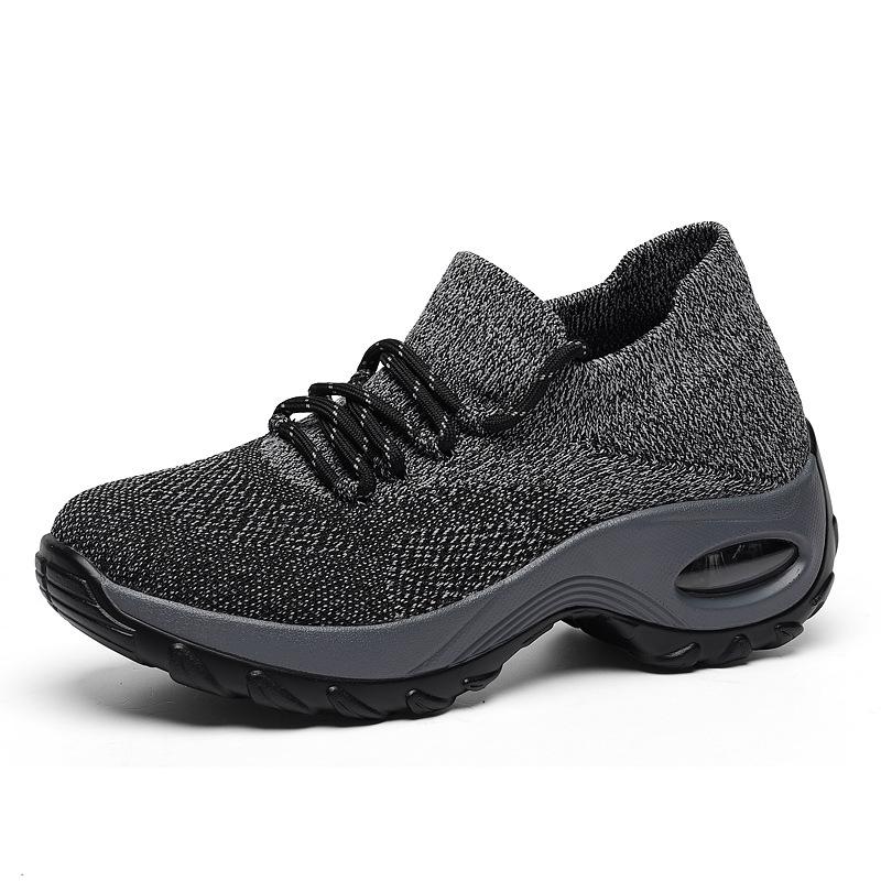 Fashion Yellow Mesh Platform Sneakers Thick Sole Breathable Casual Shoes Women Sneakers Knitting Socks Sneakers White Tennis Shoes