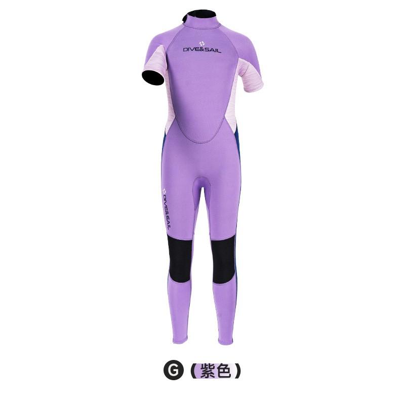 Kids 2.5mm Neoprene Wetsuit Short Sleeve Full Body Suit Snorkeling Surfing Winter Swimming Youth Diving Gear