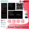 BSEED Zigbee Touch Switch Glass 1/2/3/4Gang Smart Wall Light Switch Touch Screen Backlight Control Aleax Smart Life App E Series