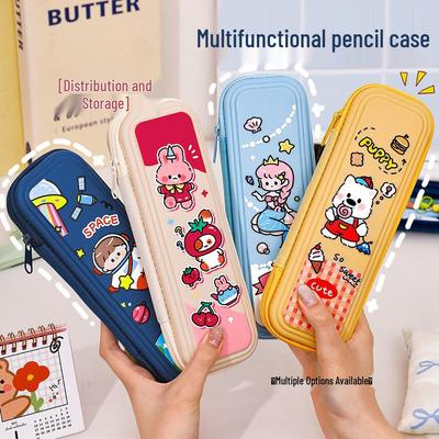 Large Capacity Cartoon Pencil Case for Primary Students - Cute Oxford Cloth Stationery Bag, Ideal Reward Gift
