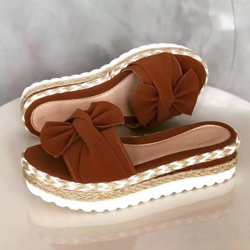 Women Cute Bowknot Sandals Casual Slip On Sandals Ladies Daily Platform Sandals Party
