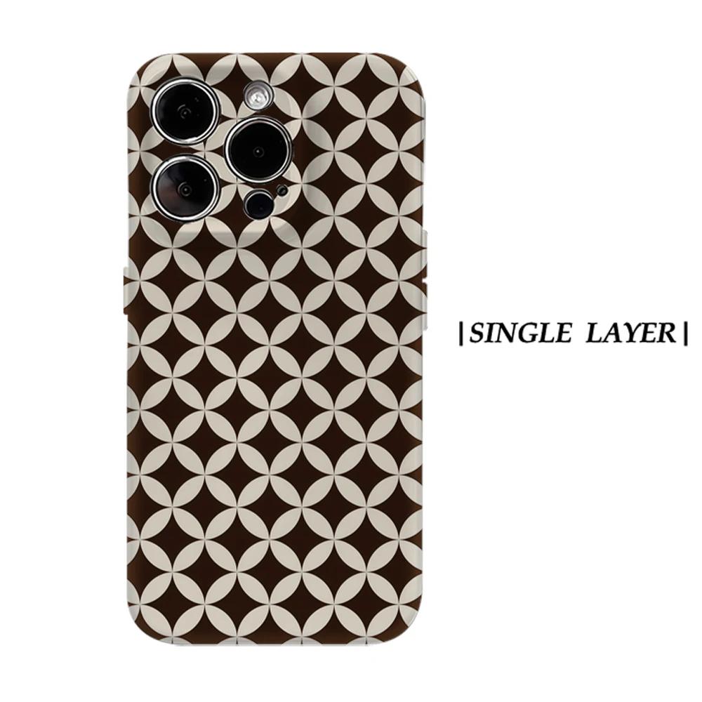 

Mocha Circles Phone Case for IPhone 17 16 15 14 13 Pro Max Plus for Magnetic Single Double-layer Tough Case For iPhone 13 Pro