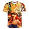 European and American Trendy New One Piece Rubber Man Luffy 3D Digital Printed Cartoon Cool Boy T-shirt