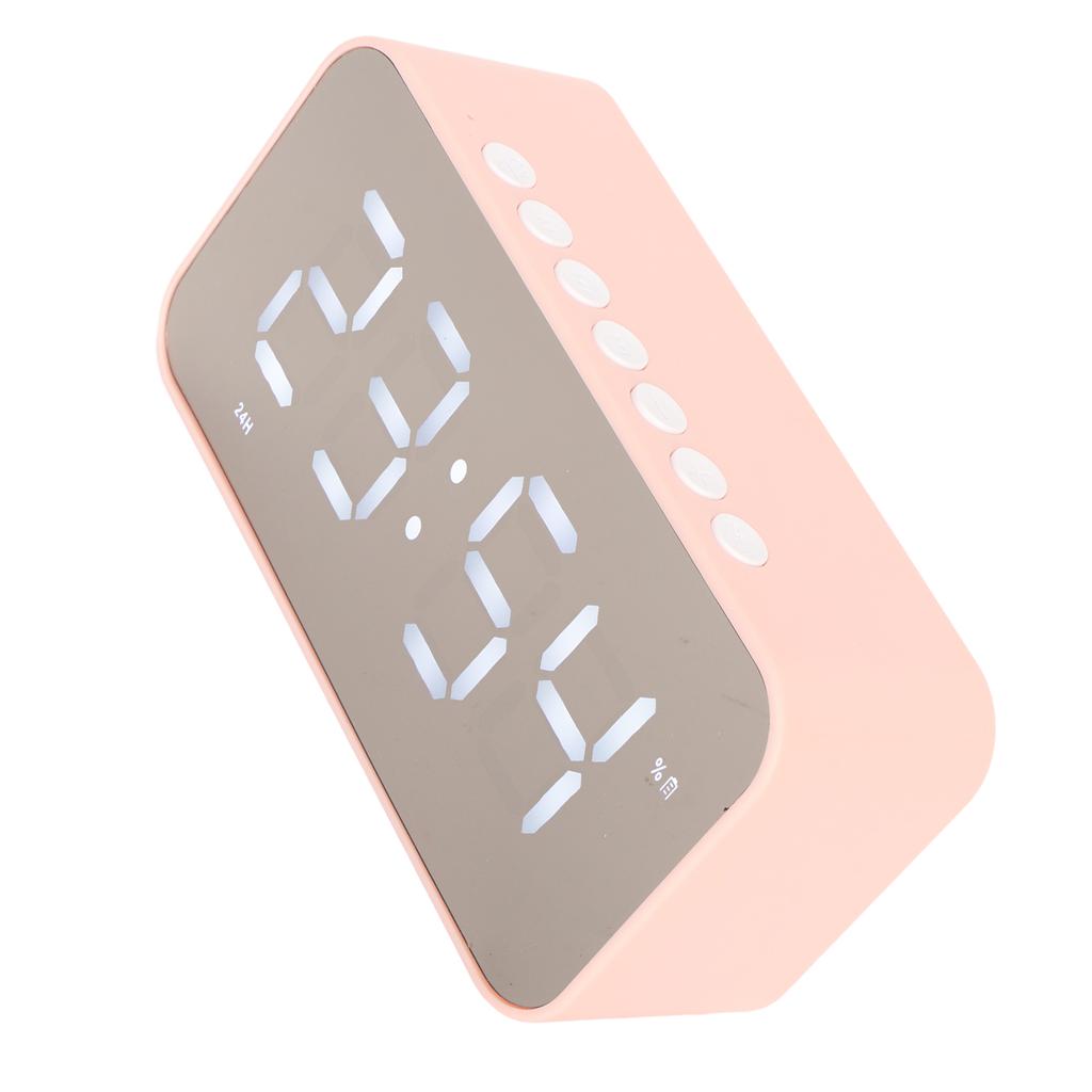 Wireless Speaker Stereo Sound Noise Cancelling Temperature Display Voice Broadcast FM Radio Mirror Alarm Clock