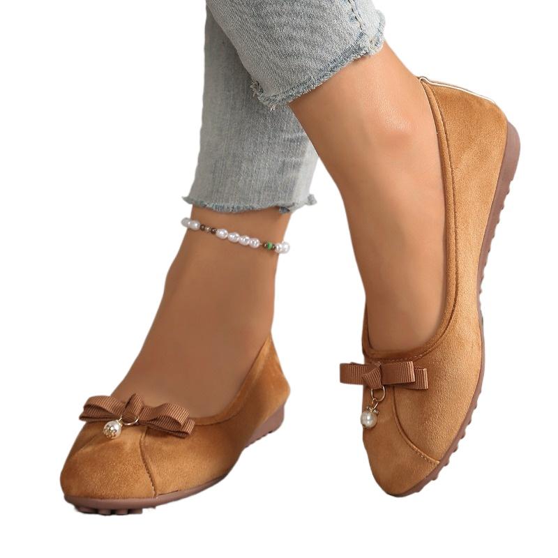Fashion 2025 Fashion Ladies Shoes Shallow Women's Flats New String Bead Daily Plus Size Light Soft Bottom Comfortable Flat Low Heels