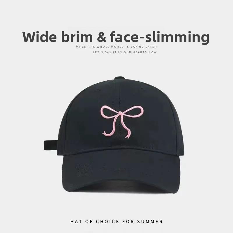 Embroidered Bear Baseball Cap With Wide Brim Adjustable Sun Protection For Casual Men Women