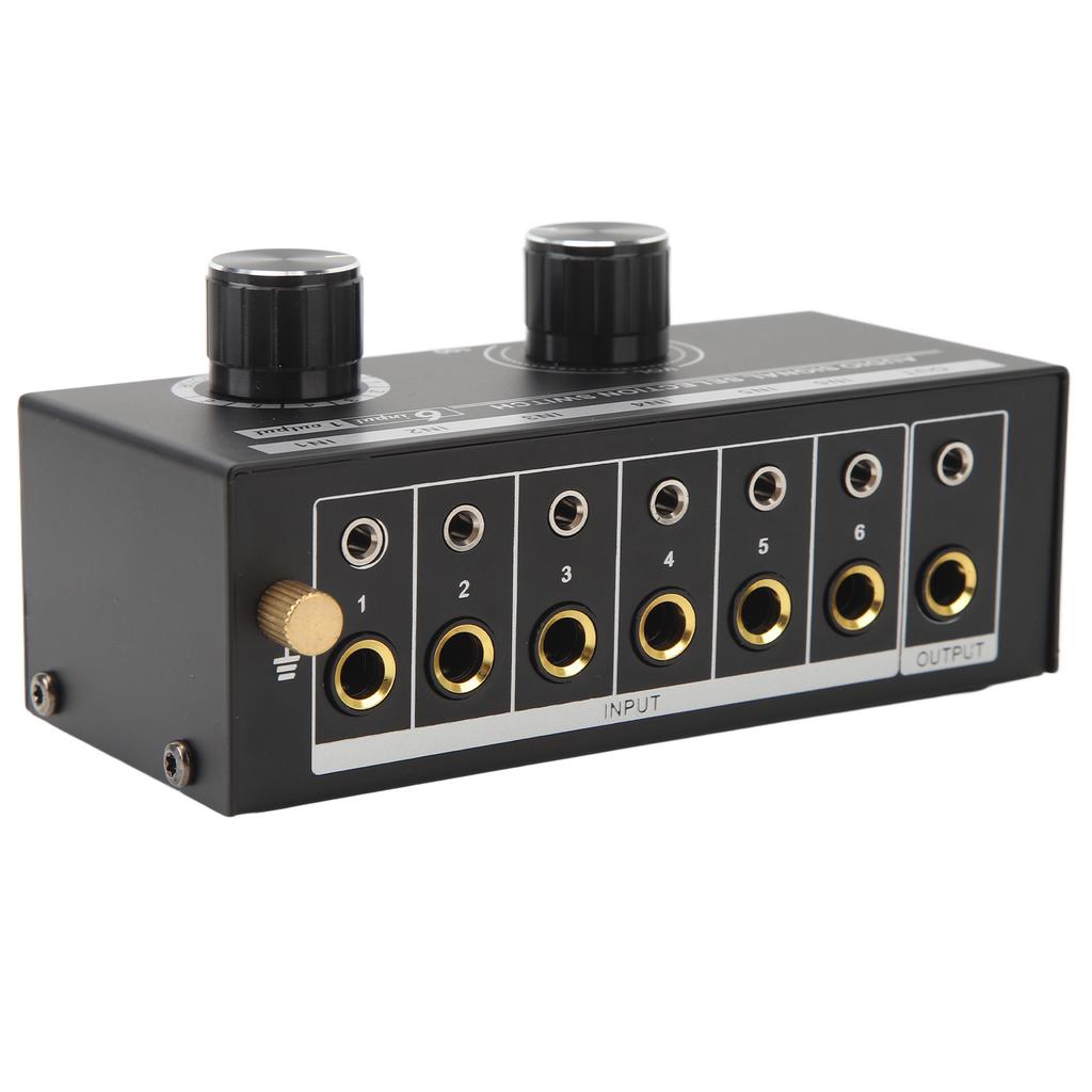 QH 06 6 Vstupní 1 výstupní audio přepínač 6 v 1 výstupní audio signálový selektor přepínač přepínač výběru zdroje Telefon