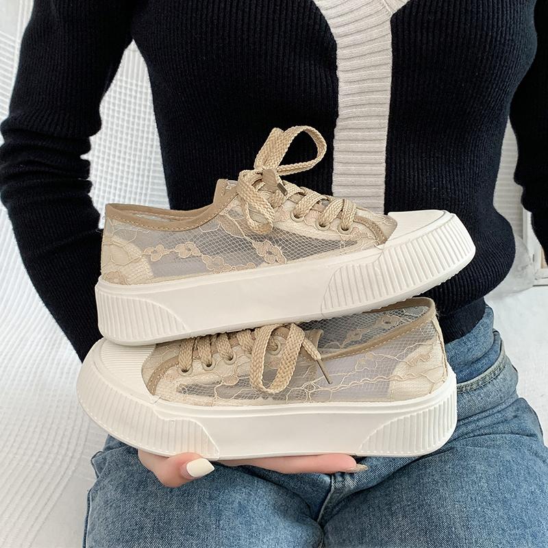 Cleanly Little White Shoes Women New Lace Breathable Dress Fashion Casual Sports Board Shoes Sneakers Women Zapatos Mujer