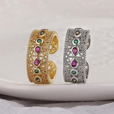 Πολύχρωμο Δαχτυλίδι Ζιργκόν Για Γυναίκες Κομψό Vintage Προσωπικότητα Επέτειος Πάρτι Κοσμήματα Δώρα Χονδρική