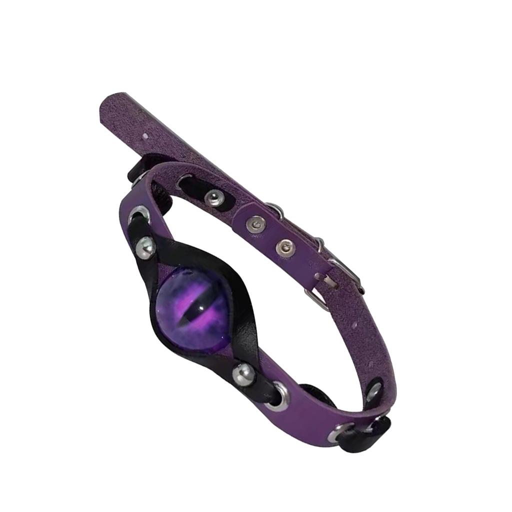 Gothic Punk Choker Necklace With Demons Eye Designs Fashion Accessory for Women Craft of PU Leather And Resin Alloy