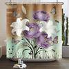 Flower Theme Bathroom Shower Curtain Fresh Sunflowers Roses Lilies Decoration Waterproof Bathroom Polyester Curtain With Hooks