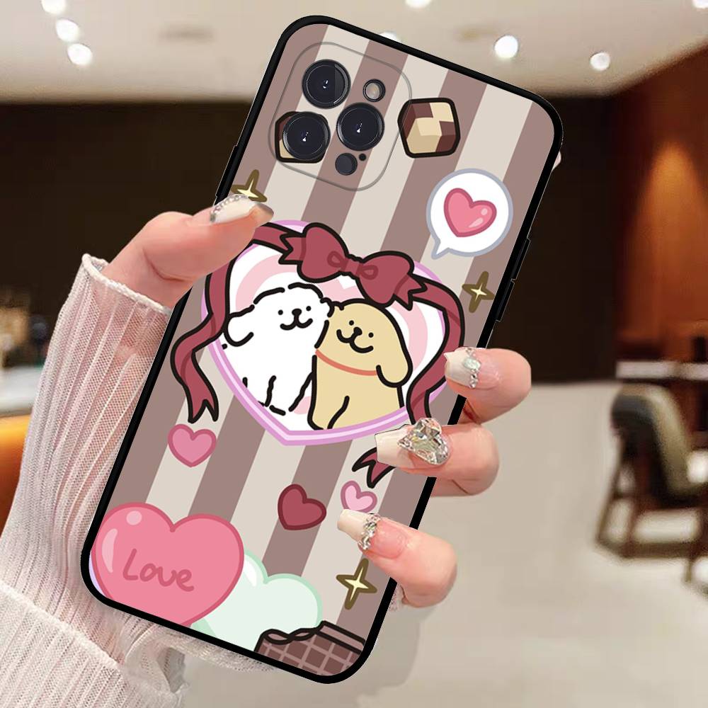 

Maltese Cute Line Puppy Dog For IPhone 17 16 15 14 13 12 11 Pro Max 13 17Air Shockproof Soft Phone Cases Coque iPhone 17pro max