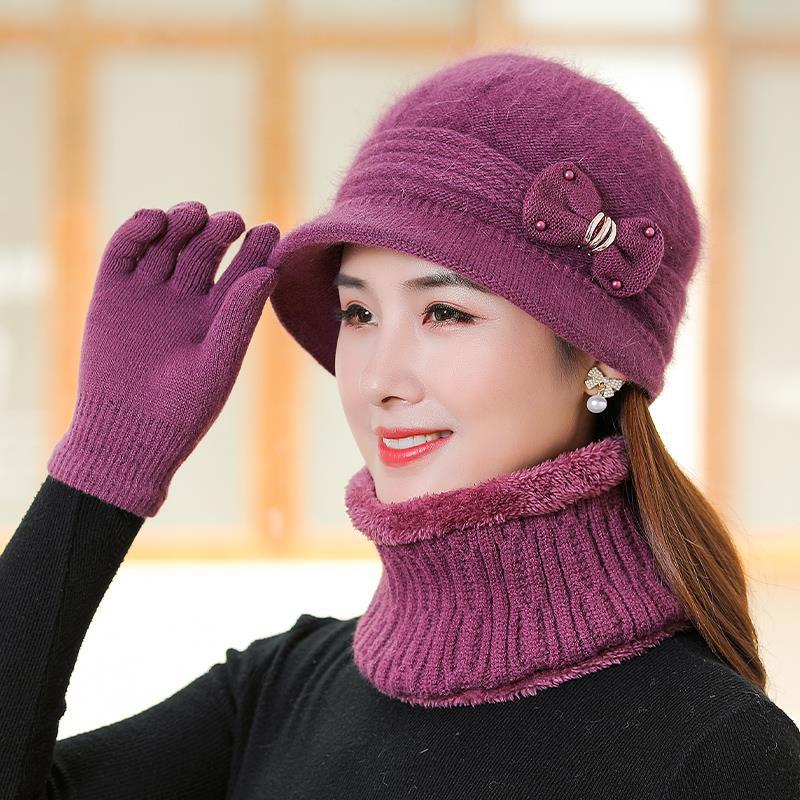 

Autumn and winter knitted wool hat fashion shopping pullover hat outdoor women travel warm scarf hat tide One size is elastic