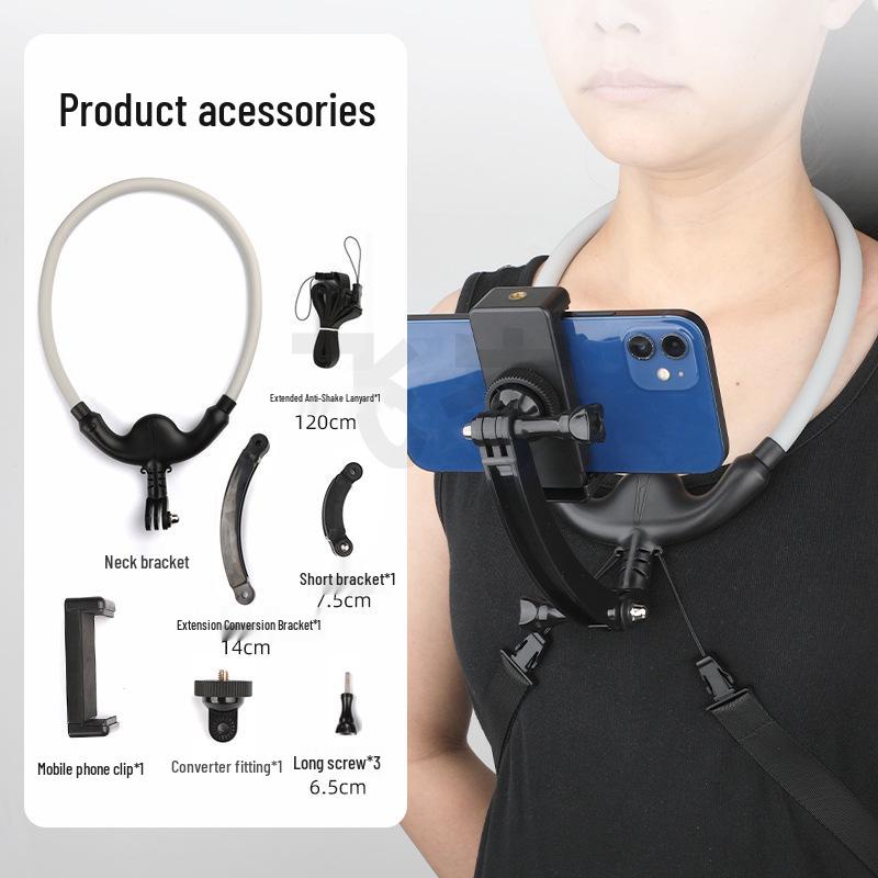 Neck and Chest-Mounted Shooting Stand for First-Person View and Fishing Photography