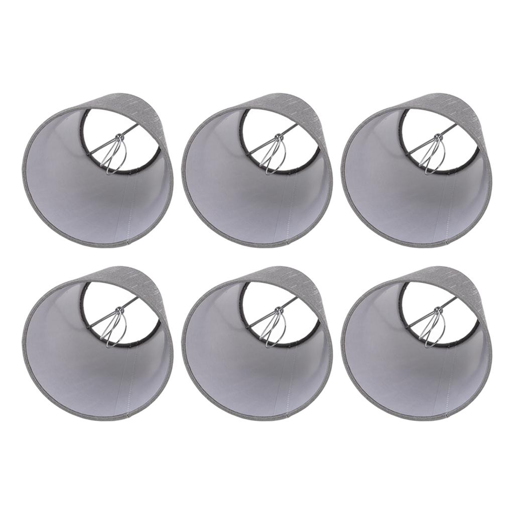 6 stk Stoff Lampeskjerm God Lysgjennomgang E14 Lyspære Lampeskjerm Klassisk Stoff Lampeskjerm for Soverom