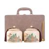 Retro Ceramic Tea Caddy with Sealing Lid - Half-Jin Capacity for Green, White, Black Tea - Gift Box Included
