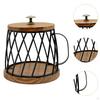 Coffee Pod Holder Basket Metal Wire Cup Shaped Wooden Capsule Container for Kitchen