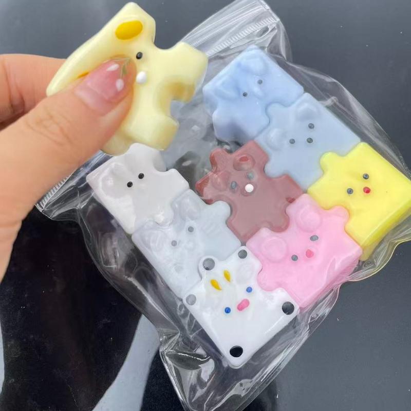 Super Miękka Kreskówkowa Puzzle Gniotek Kolorowe Zwierzątka Puzzle Zabawka Fidgets Prezent Dla Przyjaciół