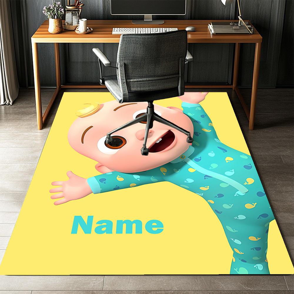 Custom Name CoComelon Printed Carpet,Rug for Office Chair Living Room Bedroom Kitchen Room Decor Gifts.