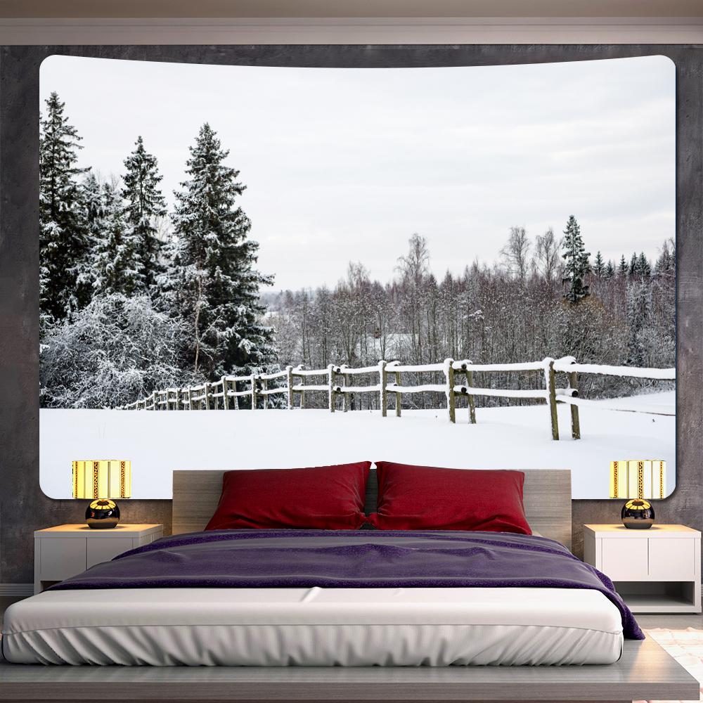 Forest Snow Christmas Tree Psychedelic Scene Home Decor Art Tapestry Bohemian Tarot Beautiful Room Wall