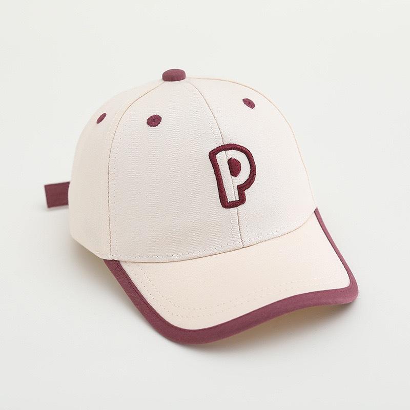 Cappellino da Baseball per Bambini 52 cm 2-6 Anni Ricamo Lettera P Cappellino da Sole per Bambini Toddler Estivo Outdoor Asciugatura Rapida Coda di Cavallo Regolabile