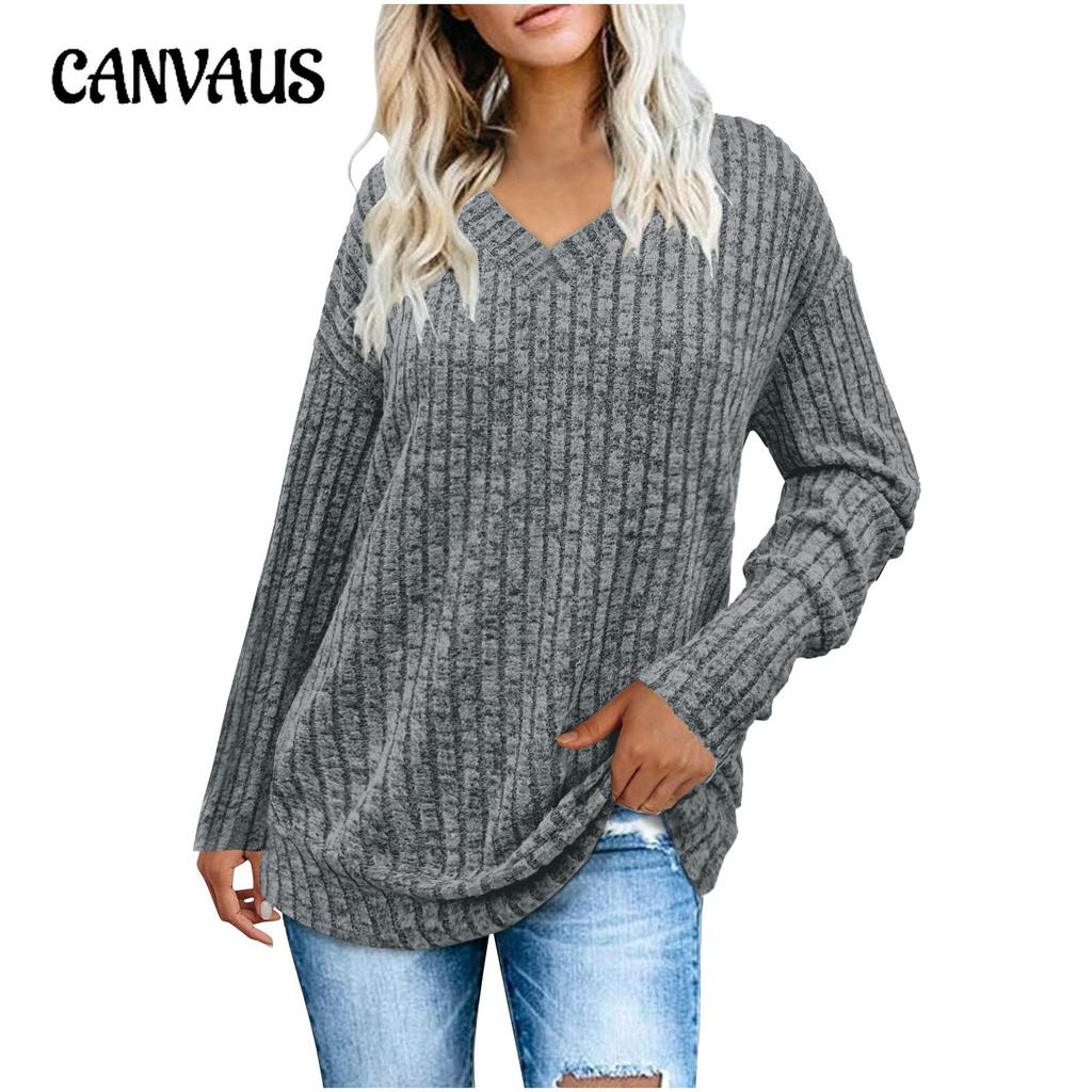 Dámská halenka s dlouhým rukávem košile s výstřihem do V proužek Móda Temperamentní top