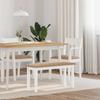 Bench 90 cm White Solid Rubberwood