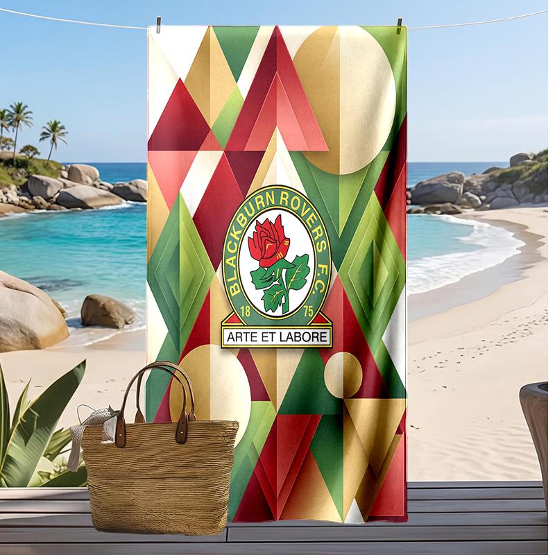 Blackburn Rovers Football Print Beach Towel, Large Soft Quick Dry Towel for Beach Camping Swimming