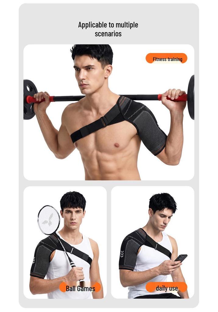 Unisex Adjustable Breathable Shoulder Support Pad for Fitness Training