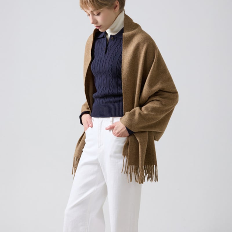 ABRAHAM MOON Merino Wolle Schal 70cm - Kamel