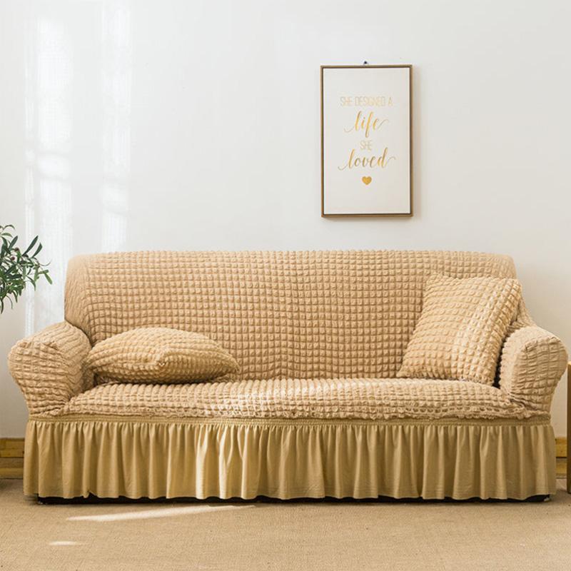 Spets Seersucker Universal All-inclusive Elastiskt Universal Lazy Sofföverdrag Fullt Överdrag Soffkuddsöverdrag