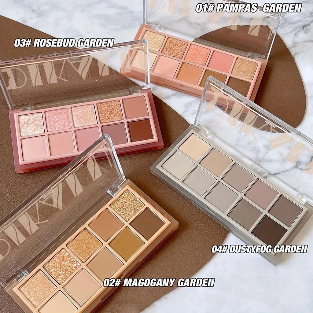 10-Color Smoky Eye Shadow Palette Long-Lasting Matte & Shimmery Finish Black Brown Coral Pink Earth Tones for Face Contouring and Everyday Makeup Look