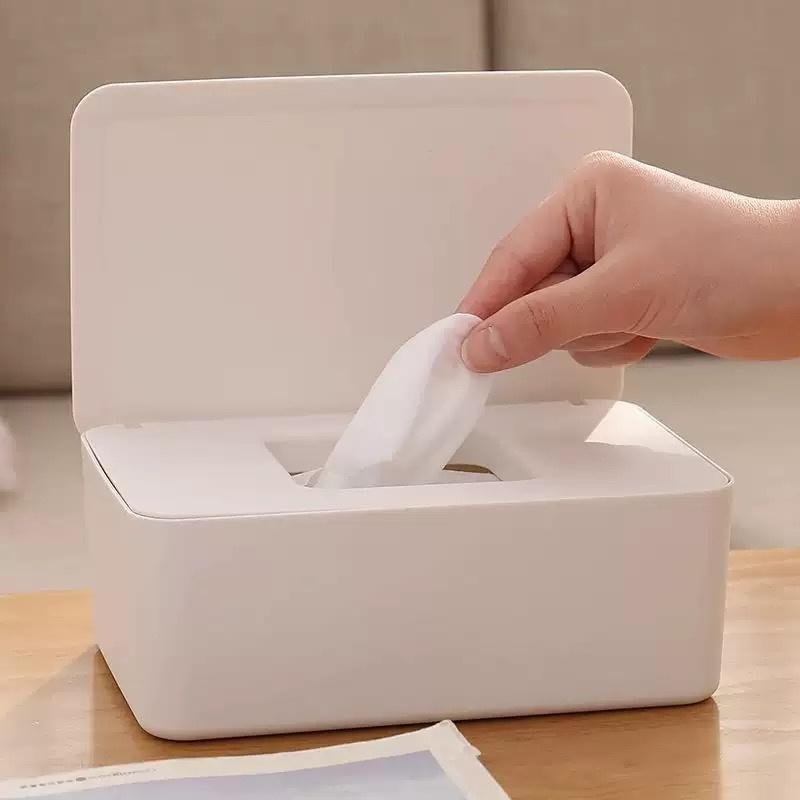 Wet Tissue Box Paper Dispenser Portable With Lid Tissue Storage Box Holder Dustproof Baby Car Organizer Napkin Durable Plastic Set