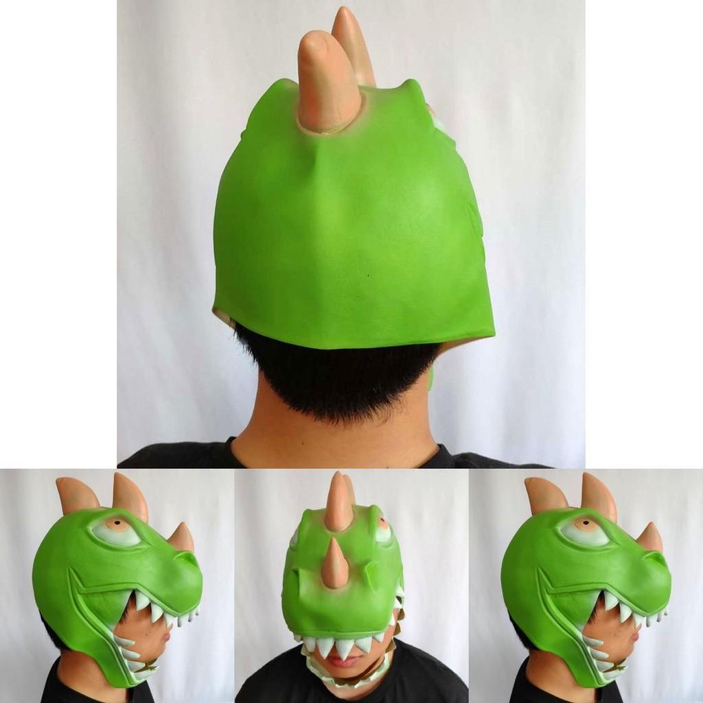 Halloween Latex Green Dinosaur Mask With Handmade Craft For Costume Party Fun