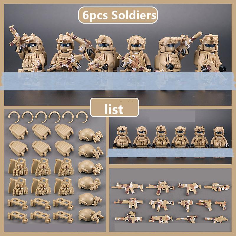 

Городская полиция камуфляж Ghost Commando спецназ строительные блоки MOC современные русские солдаты фигурки военное оружие игрушка коричневый