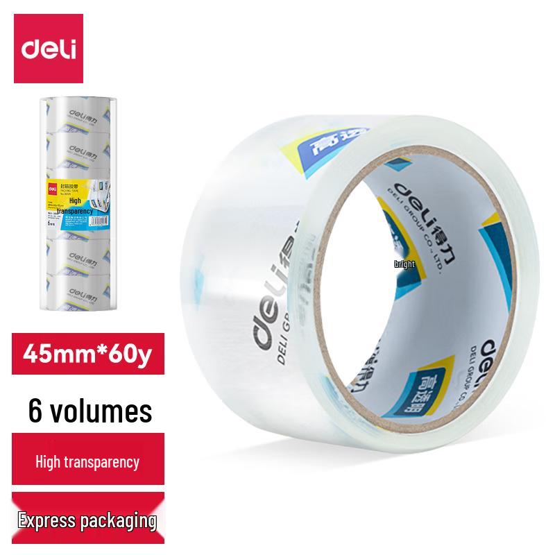 Deli Clear Packing Sealing Tape 45mm x 60 Yards