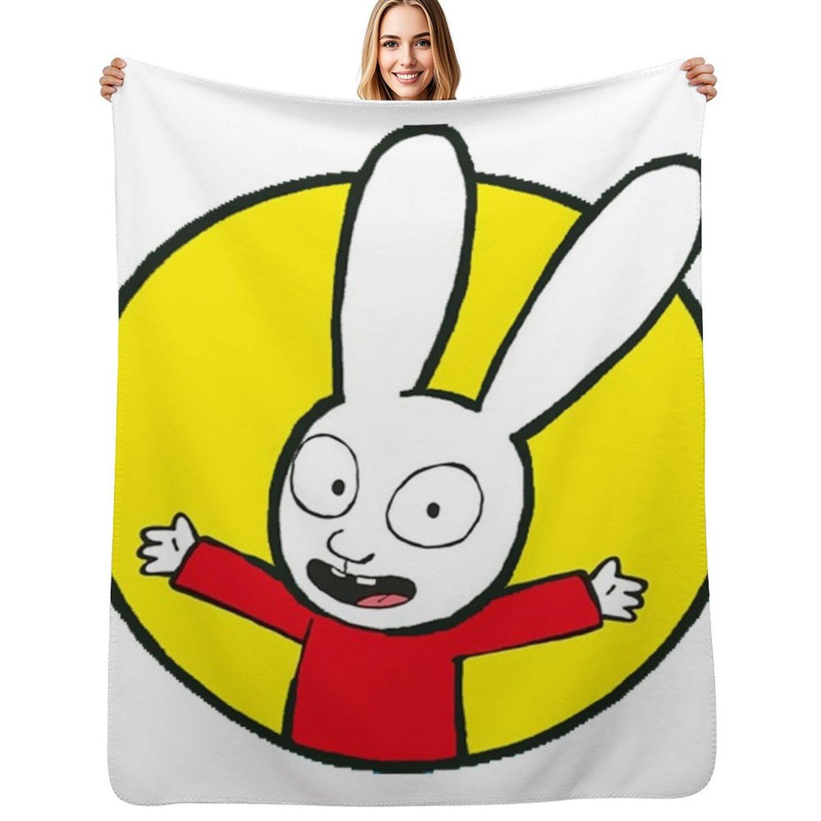 Simon The Rabbit Throw Blanket Multi Use Warm Blanket for Living Room Bedroom 102x76cm(40x30in)