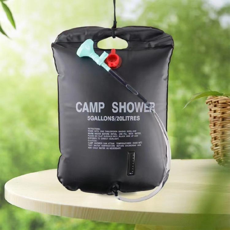Outdoor Camping Folding Water Storage Bag With Showerhead 20L Beach Swimming Solar Heated Bathing Water Bag Enduring