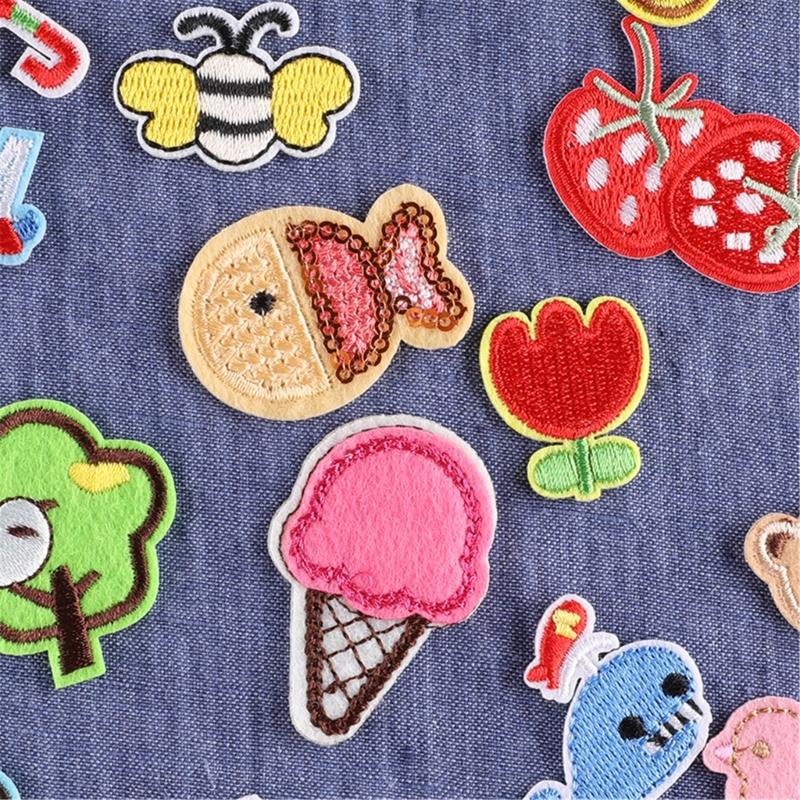38 Pcs Strawberry Embroidered Patches Iron On Patches Mushroom Repair Patches Bees Sewing Patches for Clothes Bag