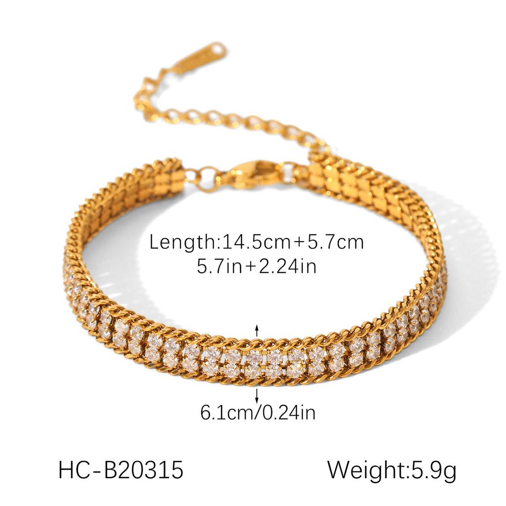 Titanium Steel Zircon Bracelet Minimalist Luxury Jewelry Versatile Elegant Women's Bracelet