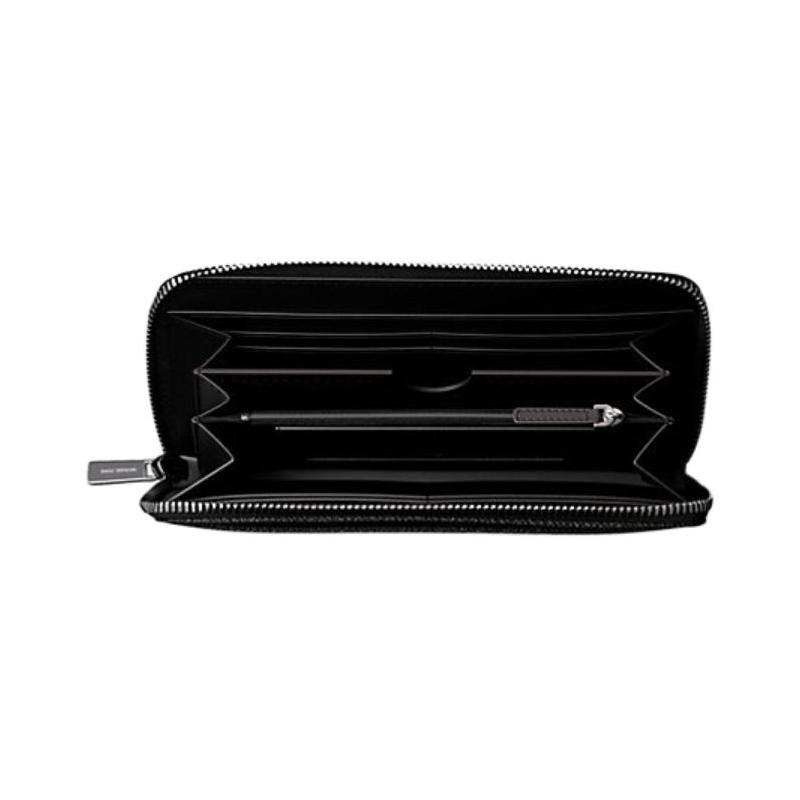 MICHAEL KORS COOPER bronze hardware accessories leather wallet women's black