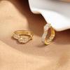 Micro-Inlaid Zircon Love Ear Buckle Earrings Women'S Niche High-End Drip Glaze Small Peach Heart Accessories