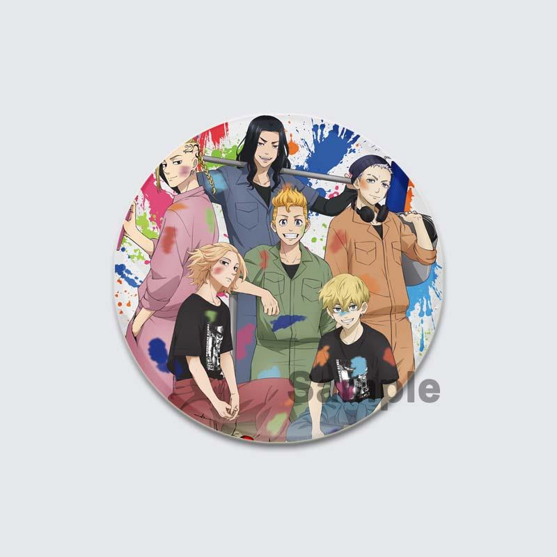 

32/44/58 мм Tokyo Revengers Tinplate Pin Круглые мультяшные броши для рюкзака Одежда Аксессуары Аниме Коллекция Значки Шляпы Украшения Подарки 32mm